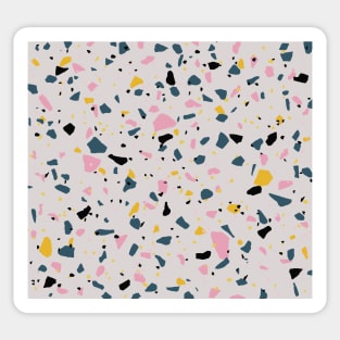 Terrazzo with grey, pink, yellow, and dark blue colours Sticker